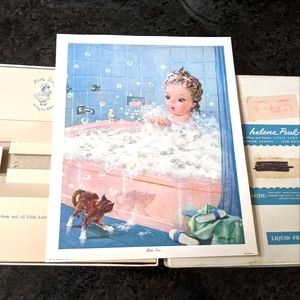 Vintage Litho "bath time" Helene Pessl
